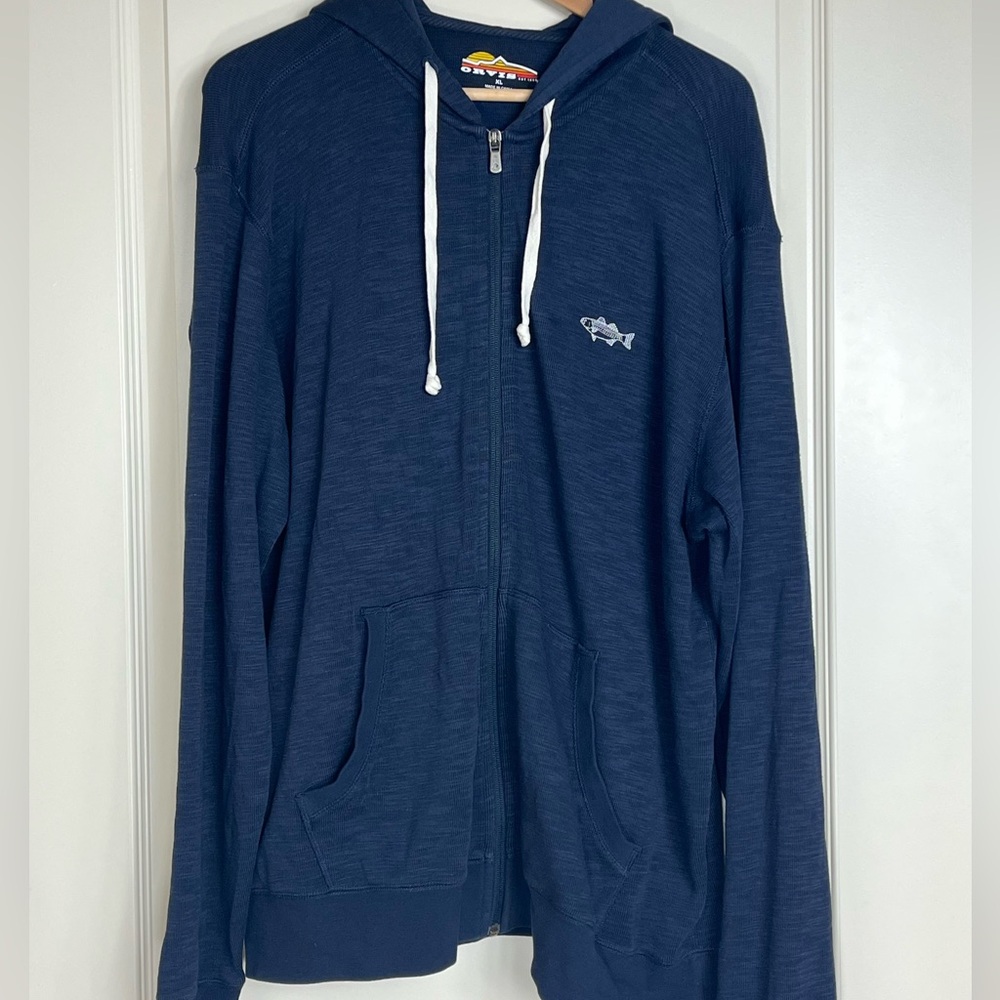 Orvis Blue Sweatshirt with Classic Hoodie Design